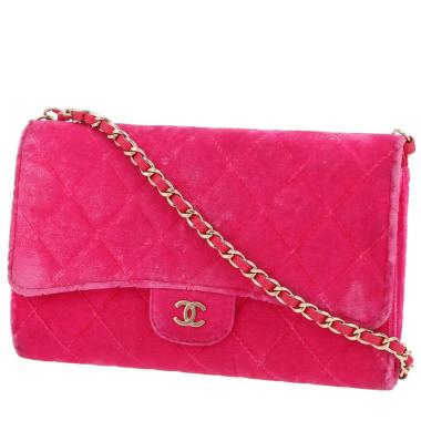 Bolso de mano Chanel  Sac à rabat en terciopelo rosa