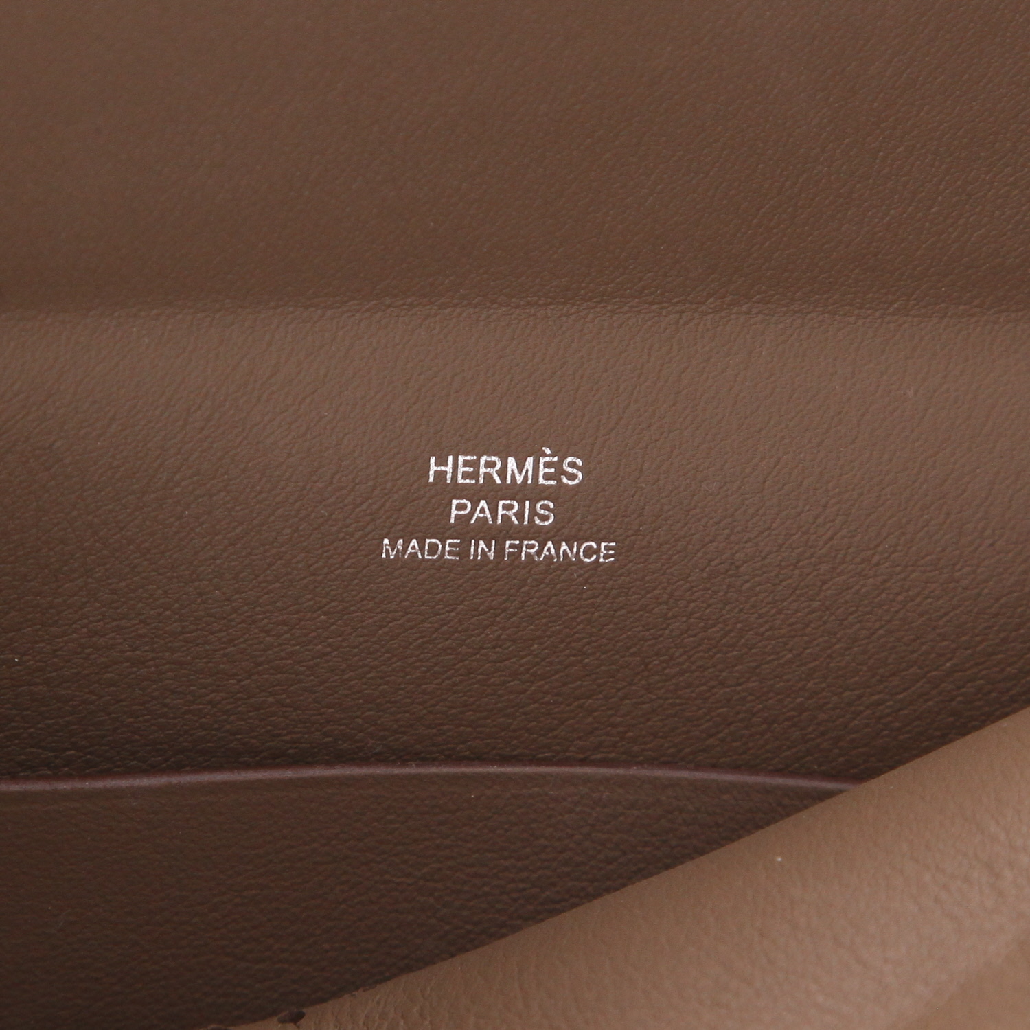 Borsa a tracolla Hermès  Videpoches in pelle Epsom etoupe - Detail D2