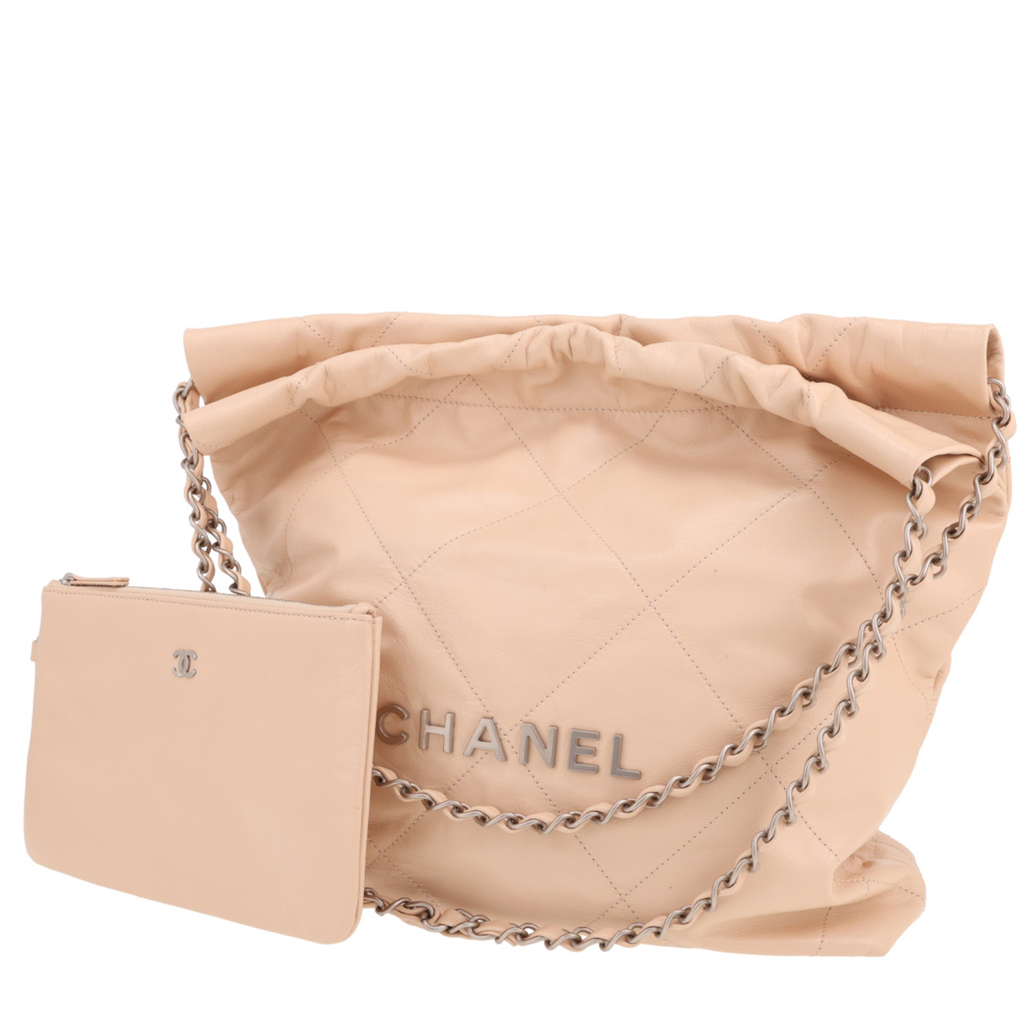 Bolso Cabás Chanel  22 en cuero beige - Detail D4