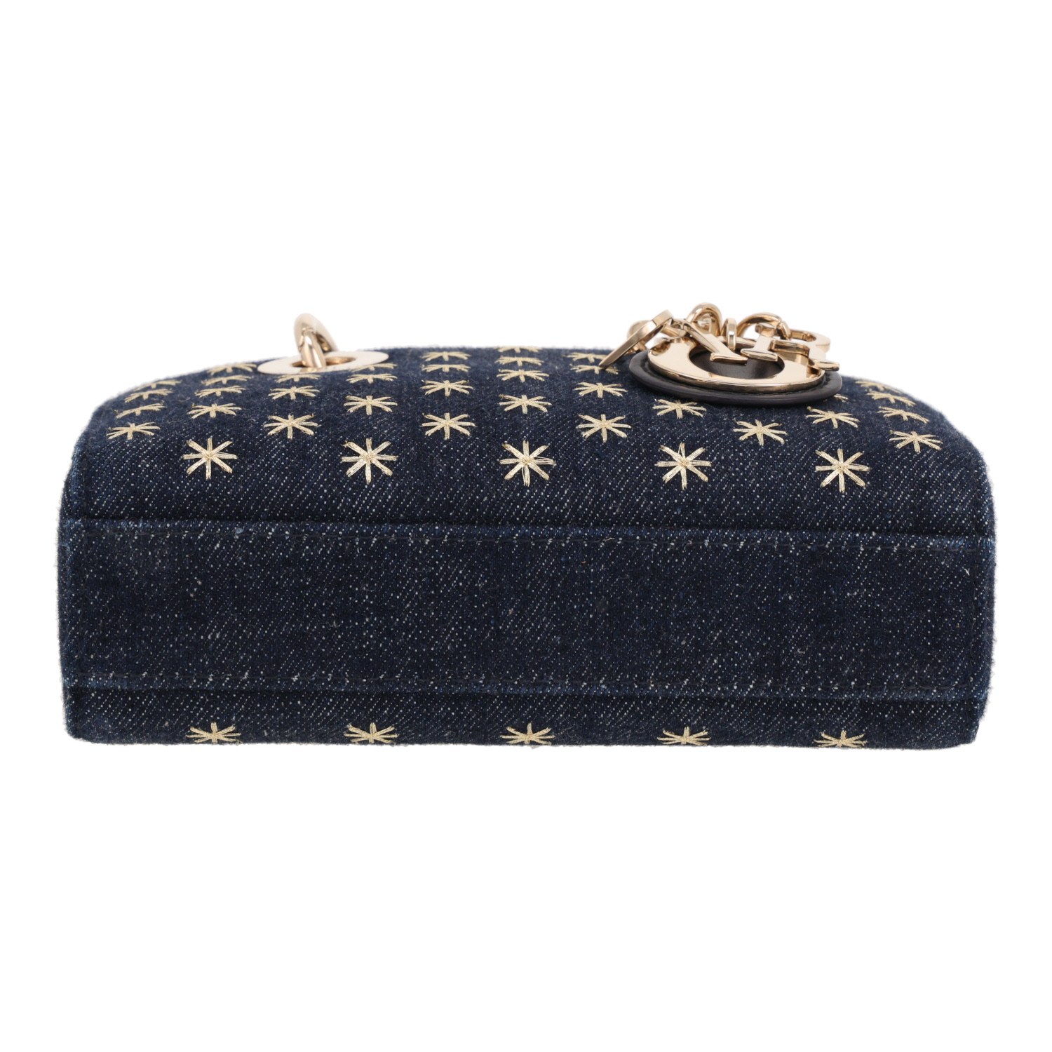 Sac bandoulière Dior  Lady D-Joy micro en denim bleu - Detail D1