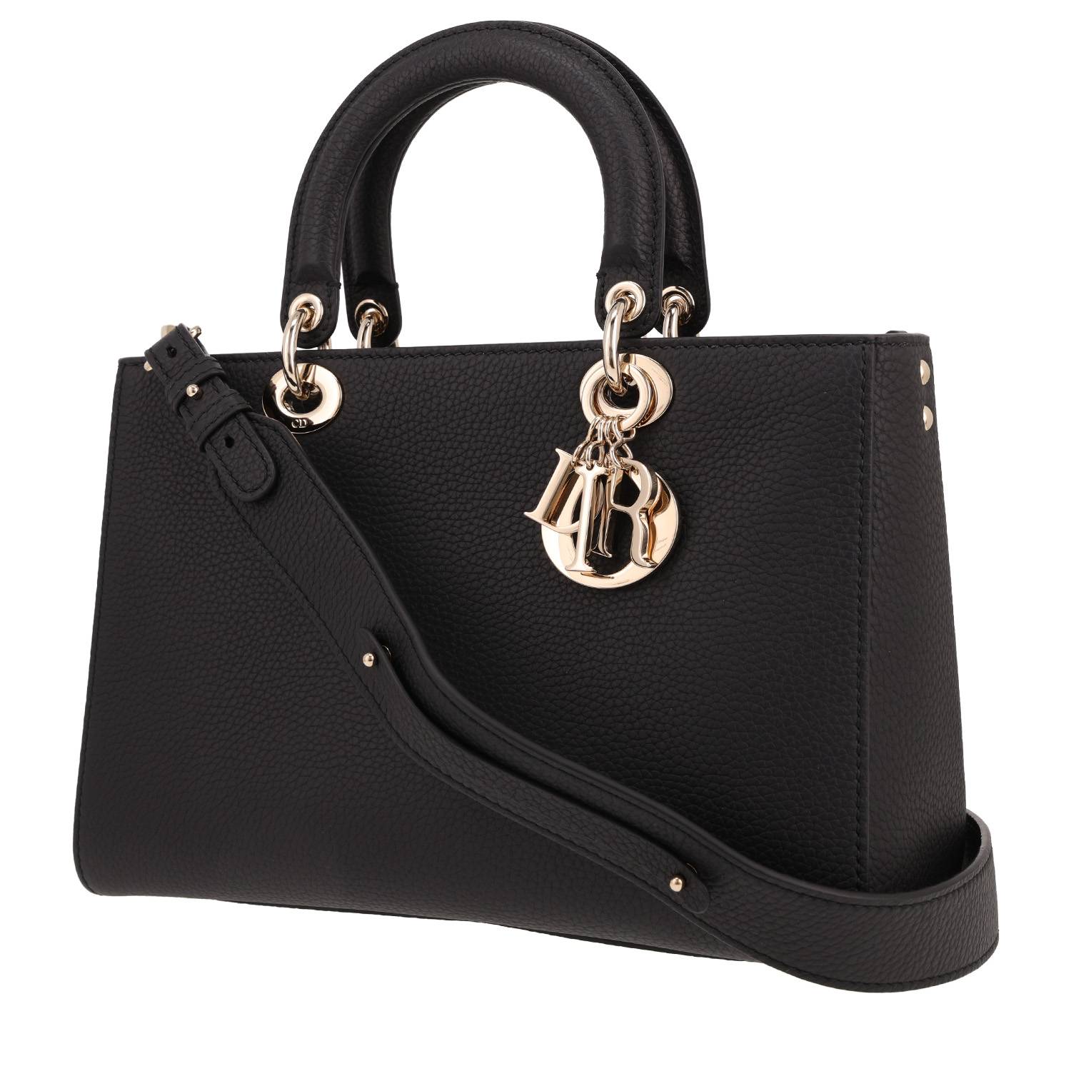Dior Lady Dior Cuir Grainé Noir 2023 Occasion
