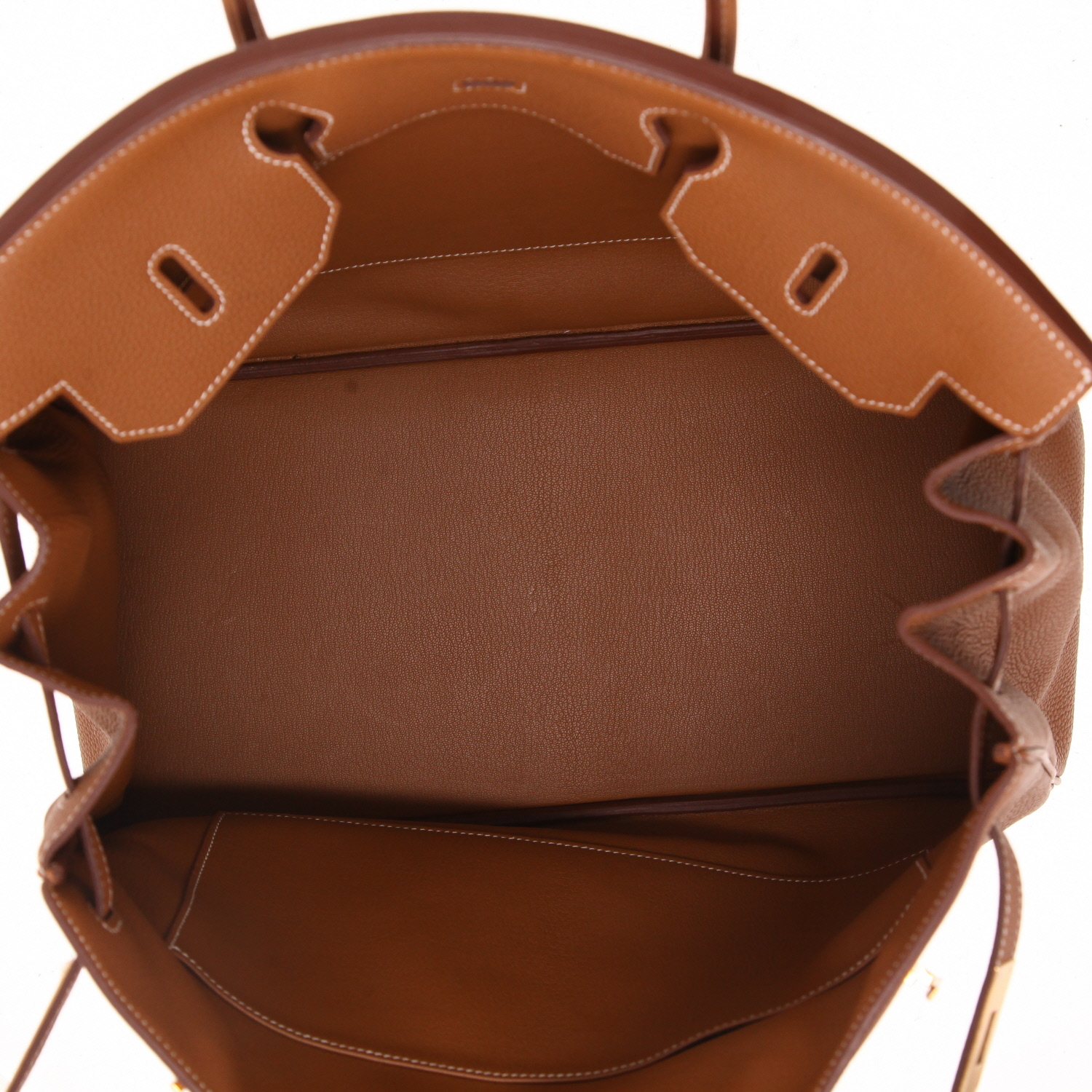 Bolso de mano Hermès  Birkin 40 cm en cuero togo color oro - Detail D3