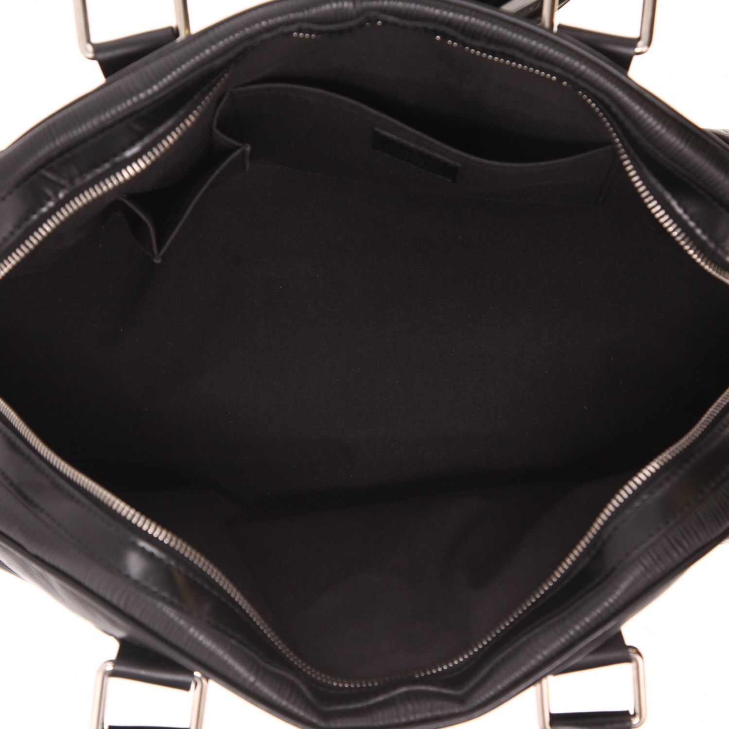 Bolso de mano Louis Vuitton  Bowling Montaigne  en cuero Epi negro - Detail D3