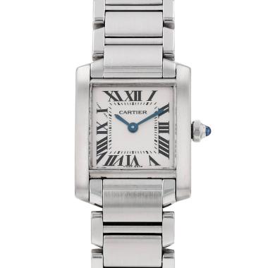 Montre Cartier Tank Française petit modèle  en acier Ref: Cartier - 2384  Vers 2000