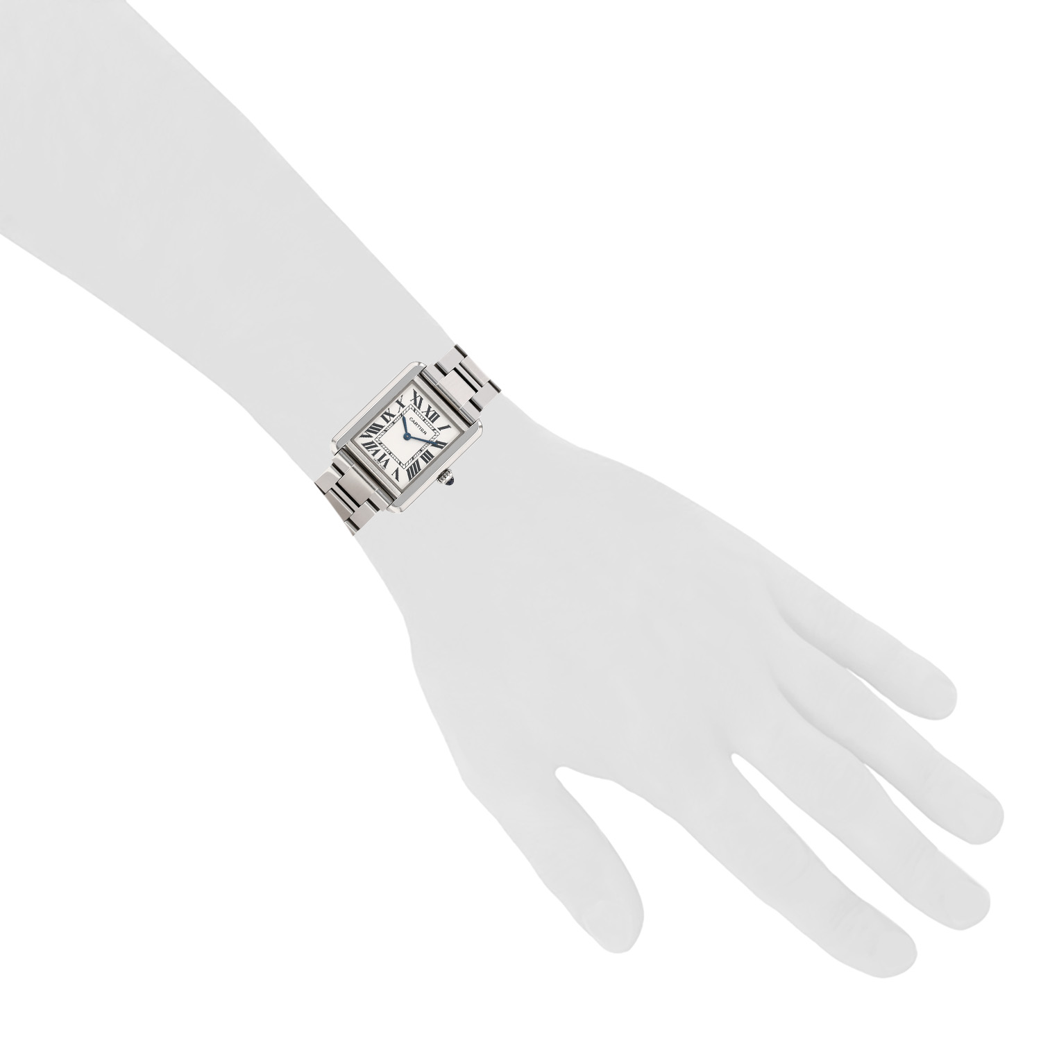 Cartier Tank Solo  small model  in stainless steel Ref: Cartier - 3170  Circa 2019 - Detail D1