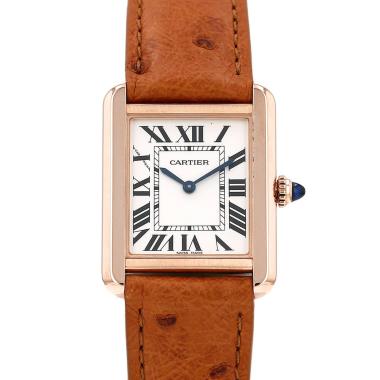 Orologio Cartier Tank Solo modello medio  in oro rosa e acciaio Ref: Cartier - 3168  Circa 2010