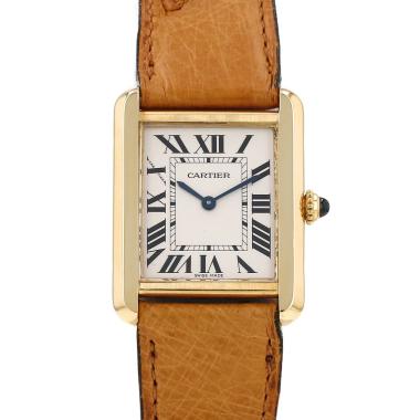 Orologio Cartier Tank Solo modello medio  in oro giallo e acciaio Ref: Cartier - 3168  Circa 2010