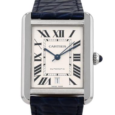 Orologio Cartier Tank Solo modello grande  in acciaio Ref: Cartier - 3800  Circa 2010