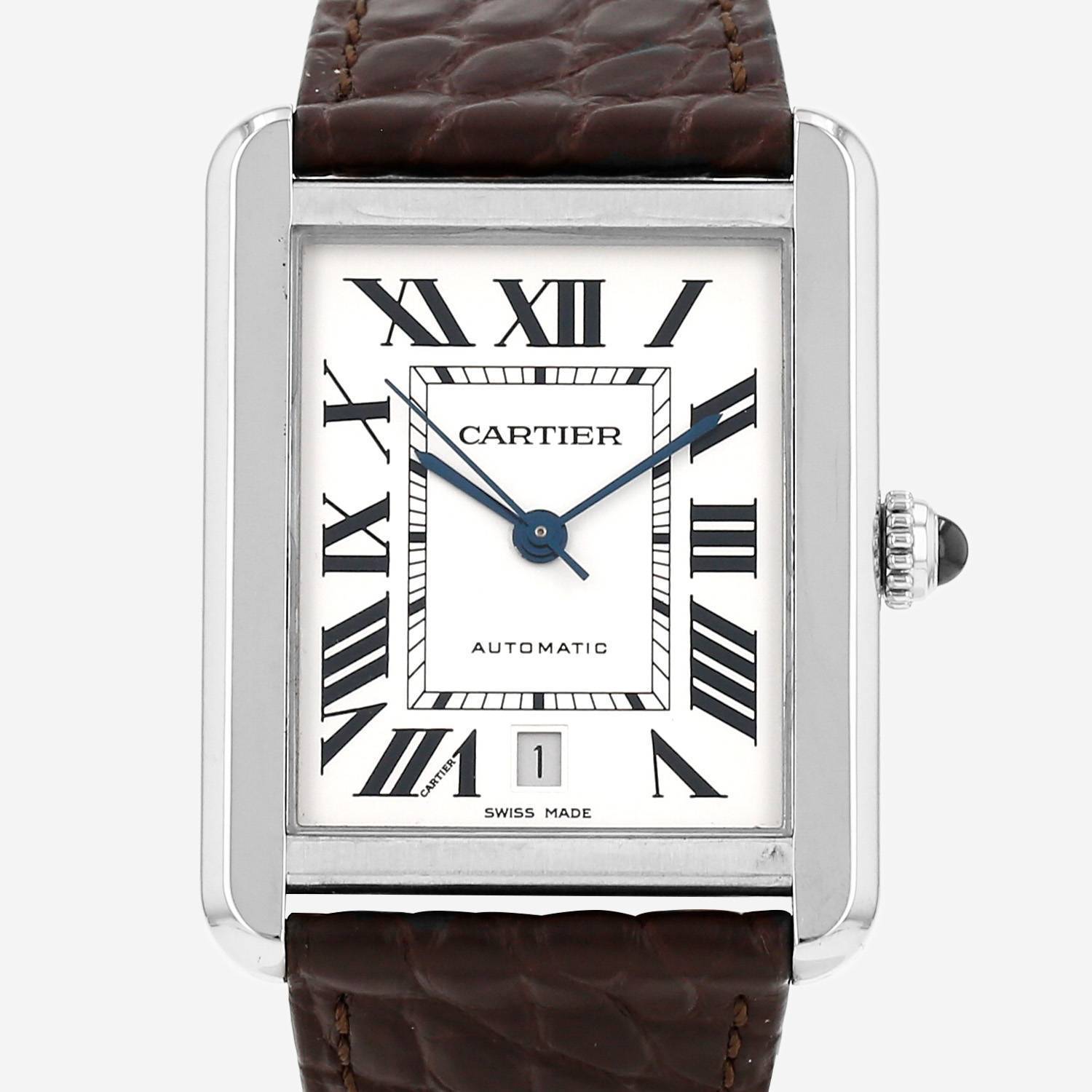 Orologio Cartier Tank Solo taglia XL  in acciaio Ref: Cartier - 3800  Circa 2010