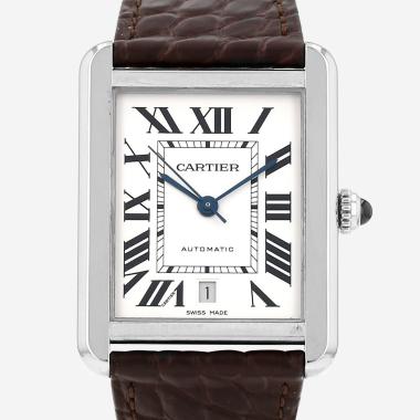 Cartier Tank Solo  large model  in stainless steel Ref: Cartier - 3800  Circa 2010
