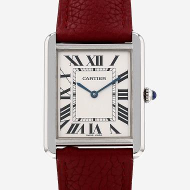 Montre Cartier Tank Solo grand modèle  en acier Ref: Cartier - 3169  Vers 2010