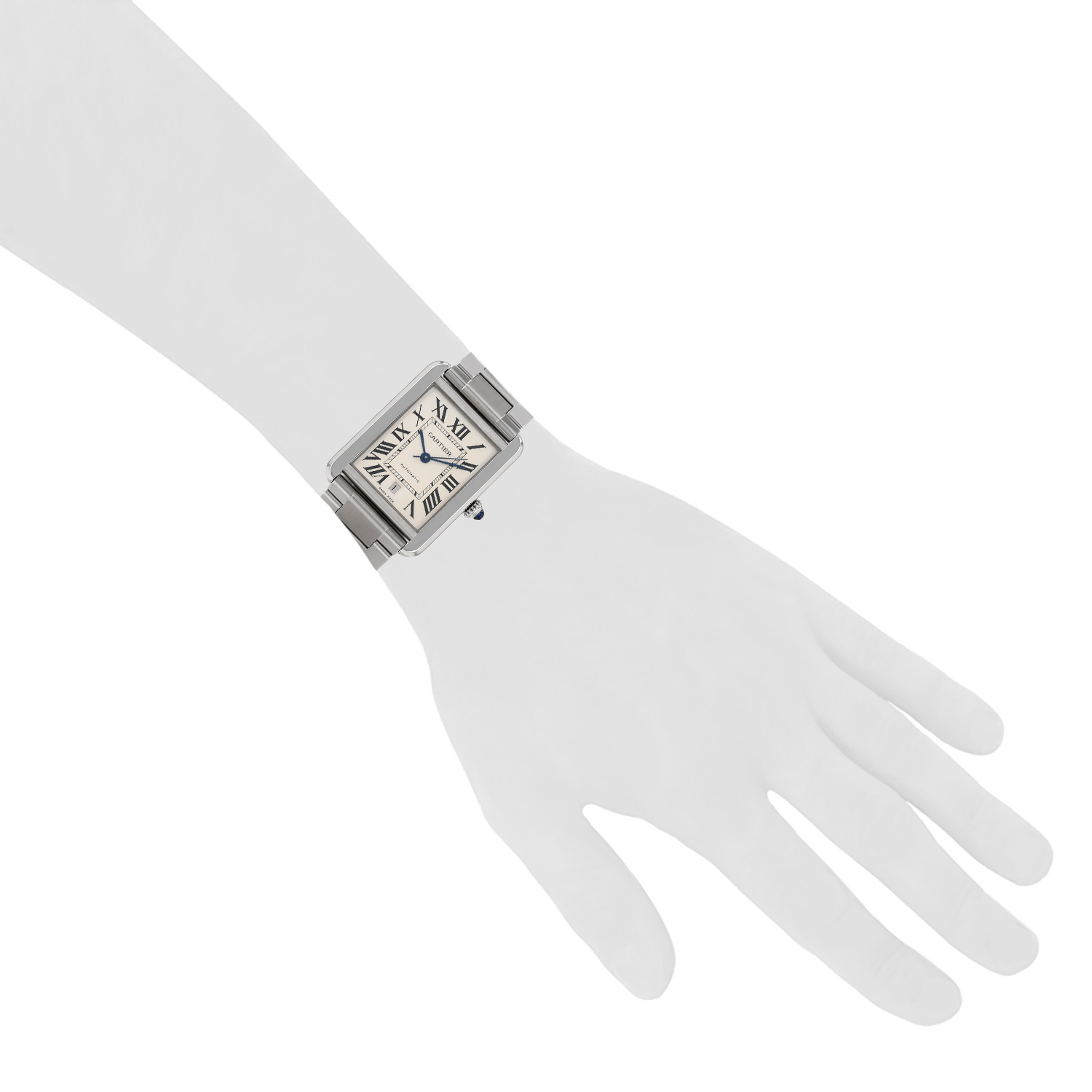 Reloj Cartier Tank Solo modelo grande  de acero Ref: Cartier - 3515  Circa 2010 - Detail D1
