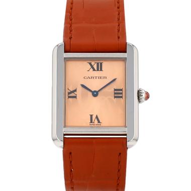Montre Cartier Tank Solo petit modèle  en acier Ref: Cartier - 2716  Vers 2010