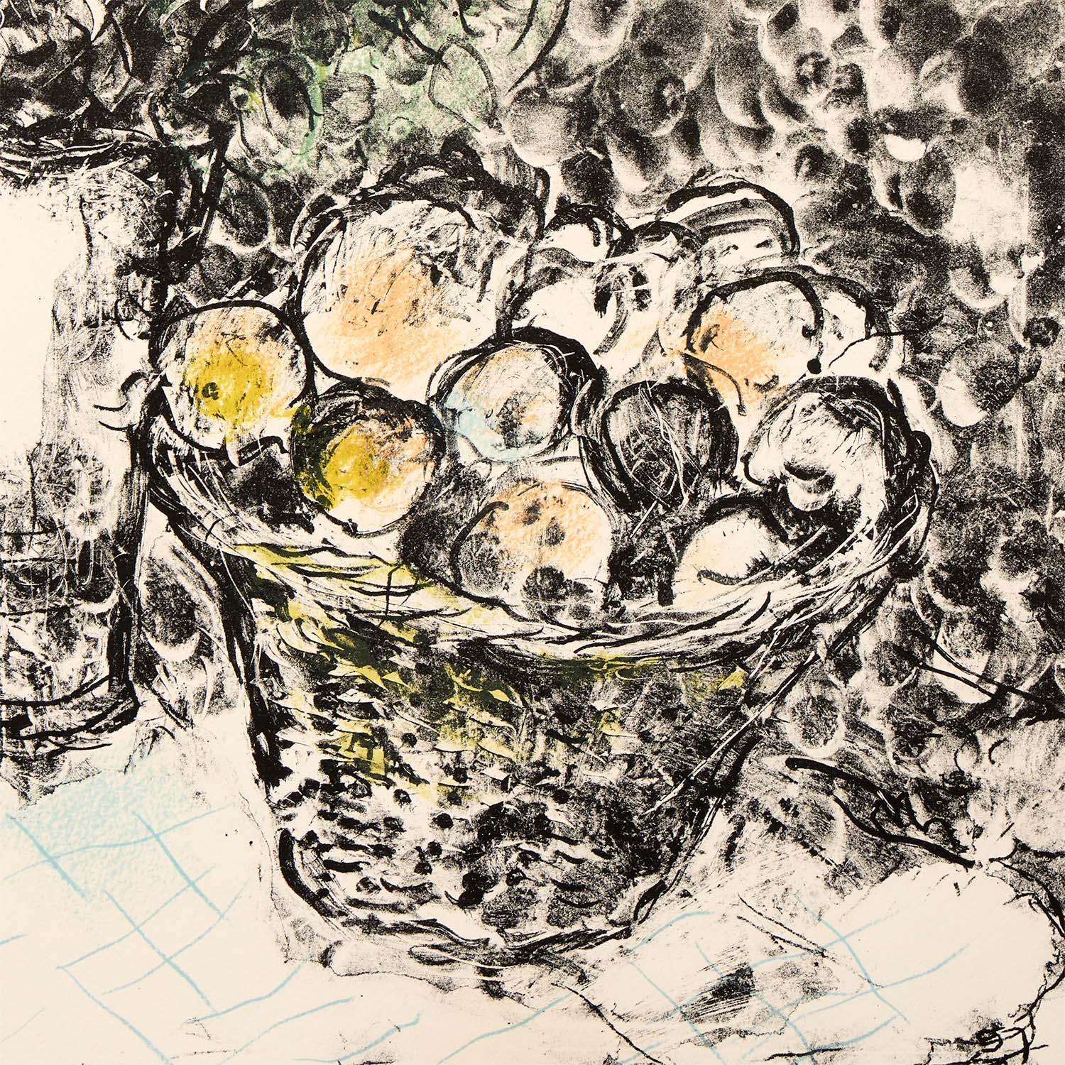 Couple au panier de fruit - 1967