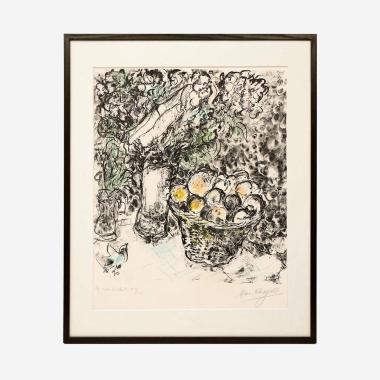 Couple au panier de fruit - 1967