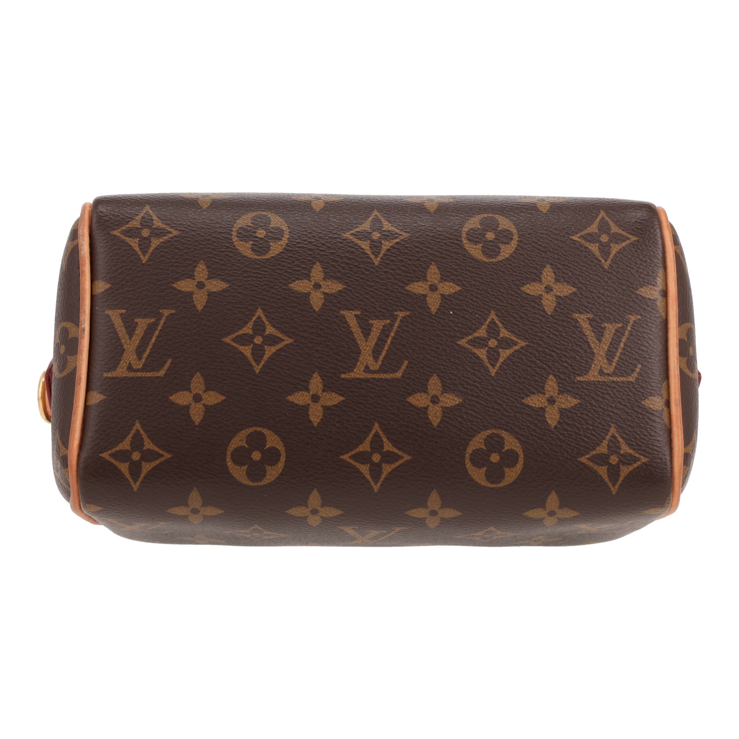 Sac bandoulière Louis Vuitton  Speedy 20 cm en toile monogram marron et cuir naturel - Detail D1