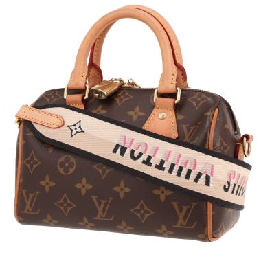 Louis Vuitton  Speedy 20 cm shoulder bag  in brown monogram canvas  and natural leather