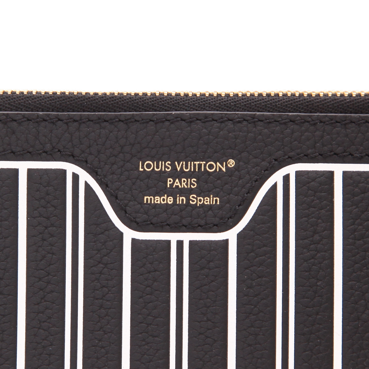 Bolso Cabás Louis Vuitton  Neverfull Inside Out en cuero negro y lona Monogram marrón - Detail D2