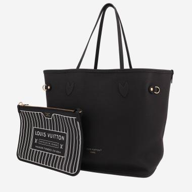 Louis Vuitton  Neverfull Inside Out shopping bag  in black leather  and brown monogram canvas