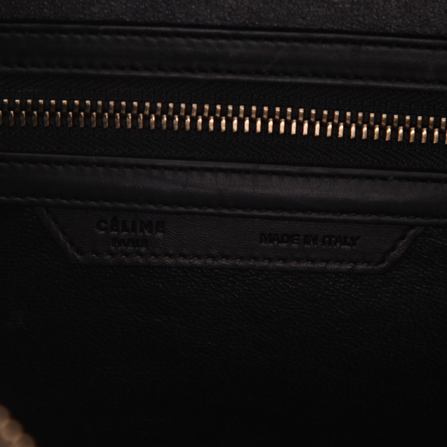 Borsa Celine  Luggage in pelle intrecciata blu e bianca e pelle nera - Detail D2