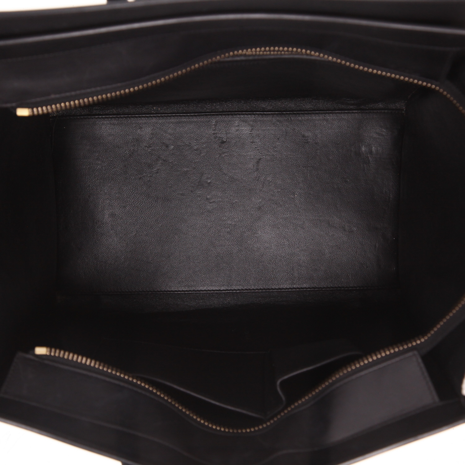 Borsa Celine  Luggage in pelle intrecciata blu e bianca e pelle nera - Detail D3