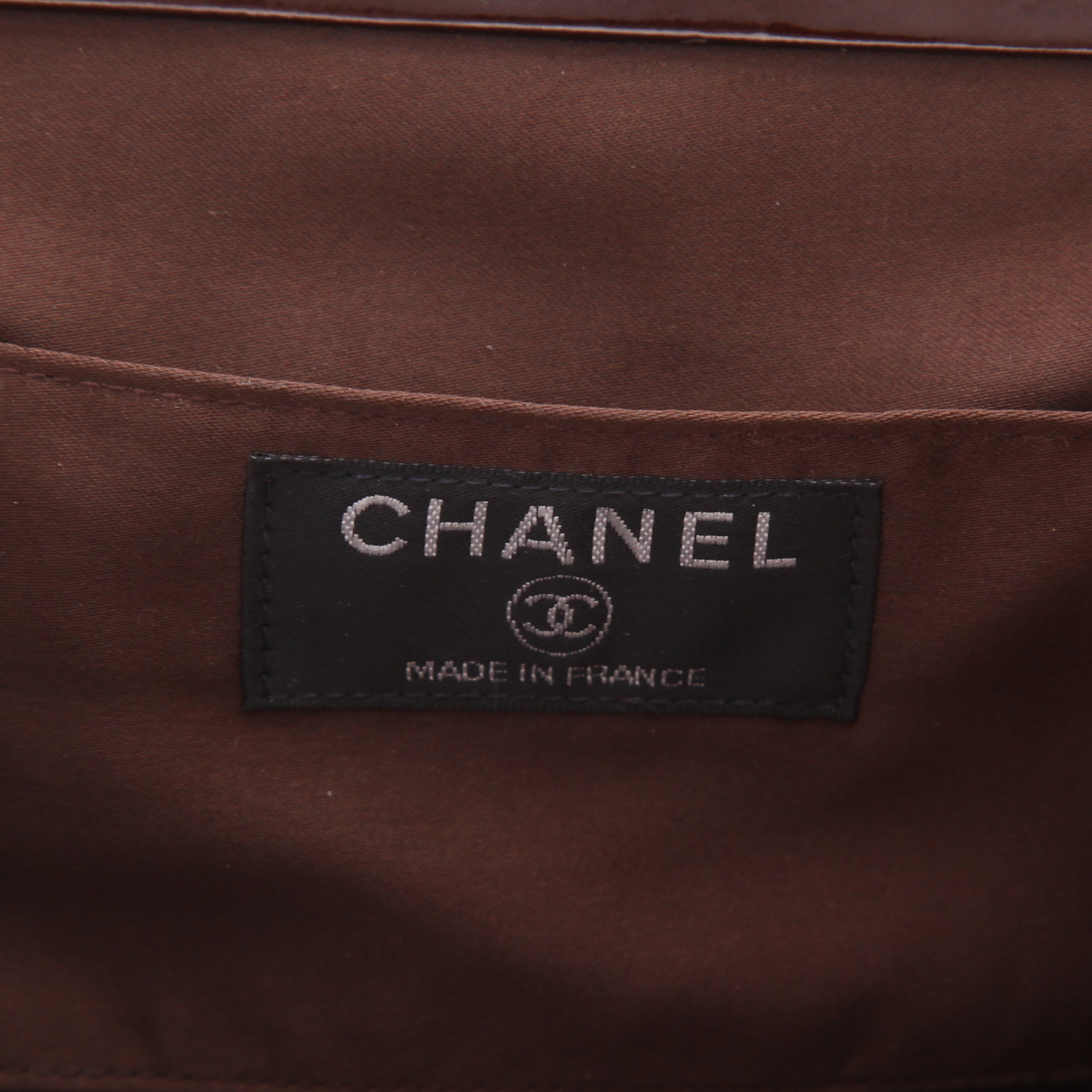 Bolso para llevar al hombro Chanel  Vintage en terciopelo marrón y cuero marrón - Detail D2