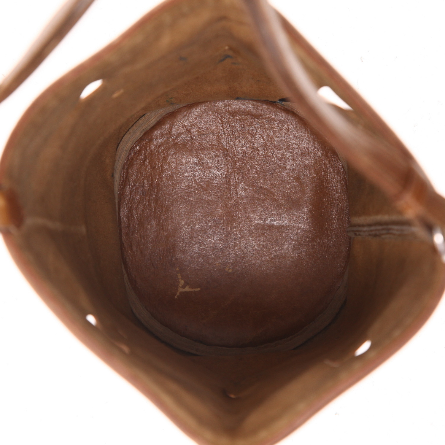 Hermès  Mangeoire handbag  in brown leather - Detail D3