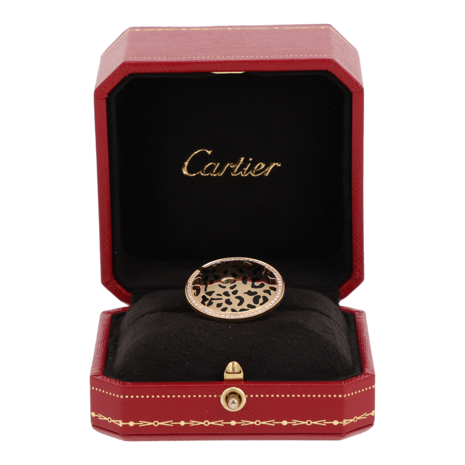 Cartier Panthère ring in yellow gold, diamonds and lacquer - Detail D2