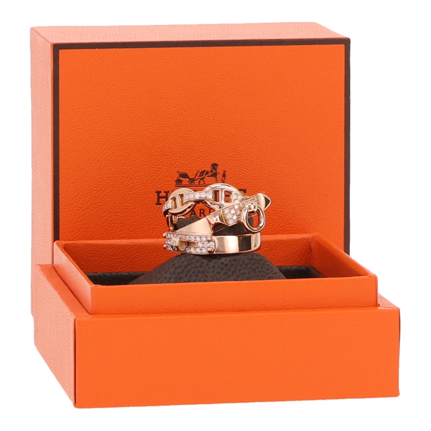 Bague Hermès Alchimie en or rose et diamants - Detail D2