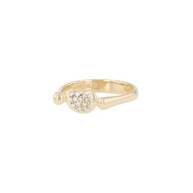 Tiffany & Co Bean small model ring in yellow gold and diamonds