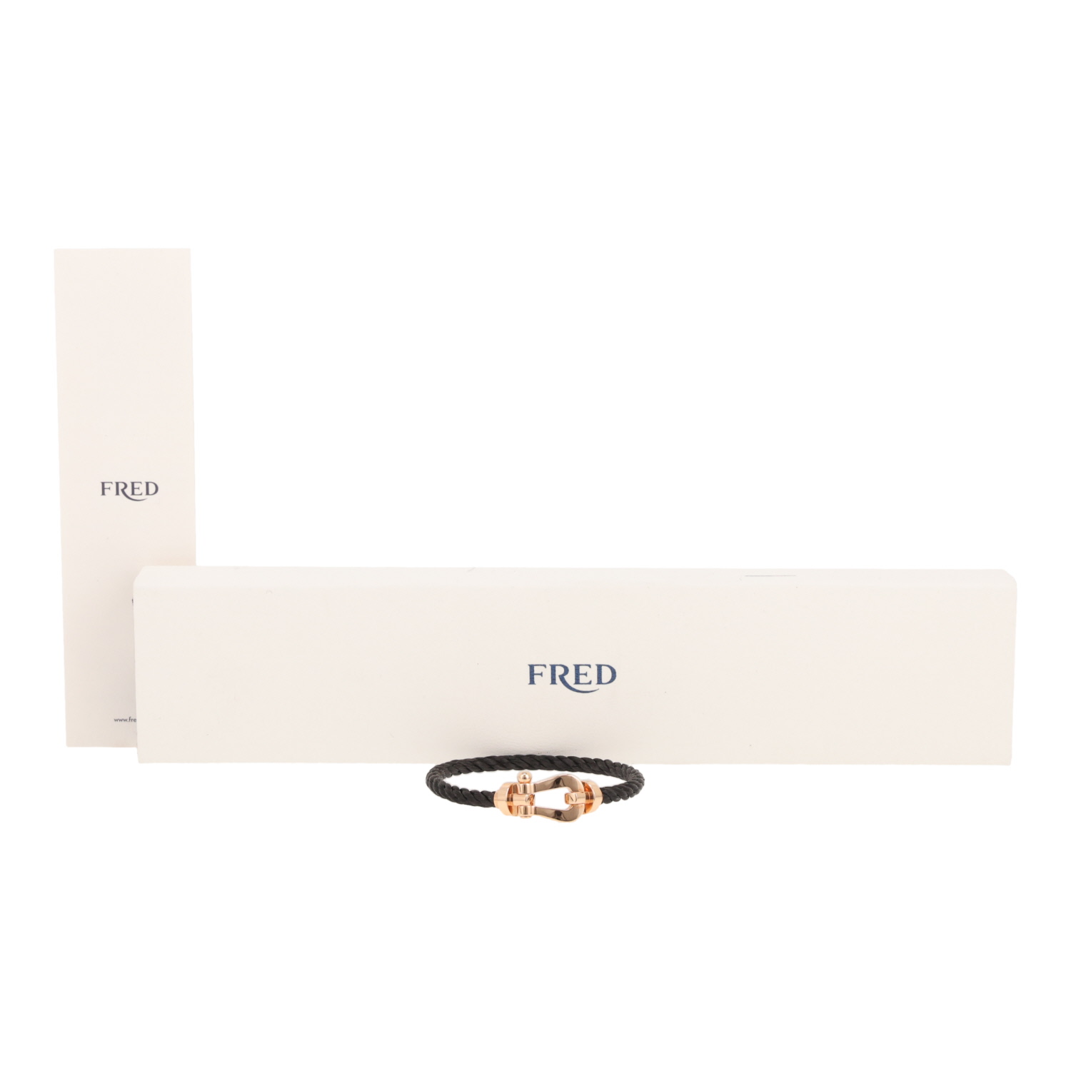 Bracelet Fred Force 10 grand modèle en or rose et acier
