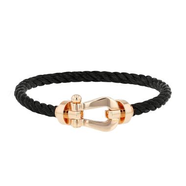 Bracelet Fred Force 10 grand modèle en or rose et acier