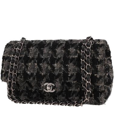 Bolso de mano Chanel  Timeless Classic en tweed negro y gris