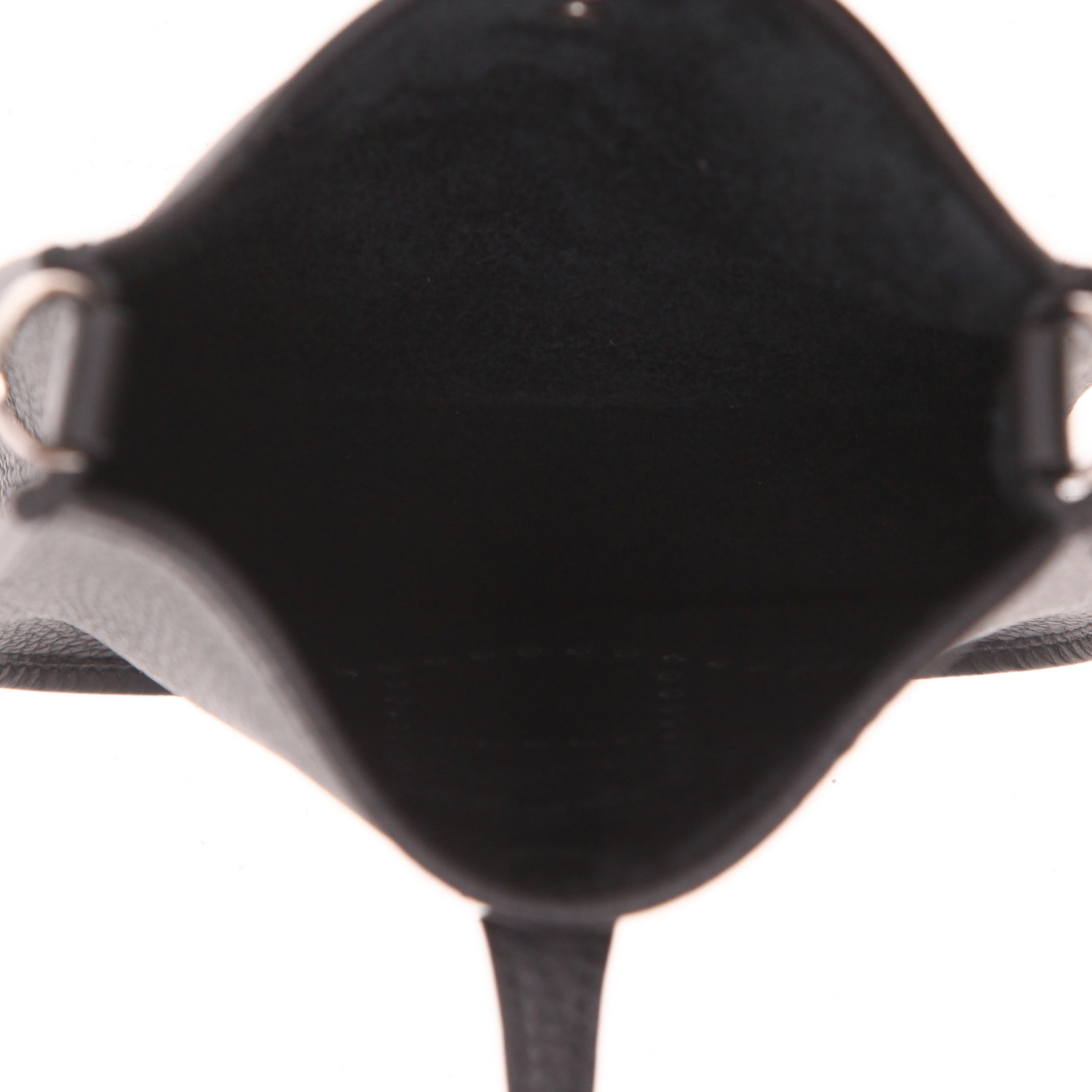 Bolso bandolera Hermès  Mini Evelyne en cuero taurillon clémence negro - Detail D3