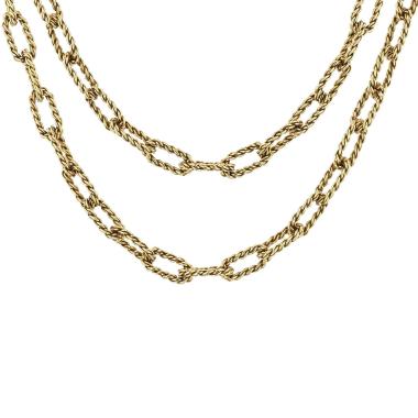 Vintage  long necklace in yellow gold