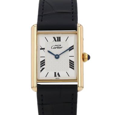 Montre Cartier Tank Must moyen modèle  en vermeil Ref: Cartier - 1615  Vers 1990
