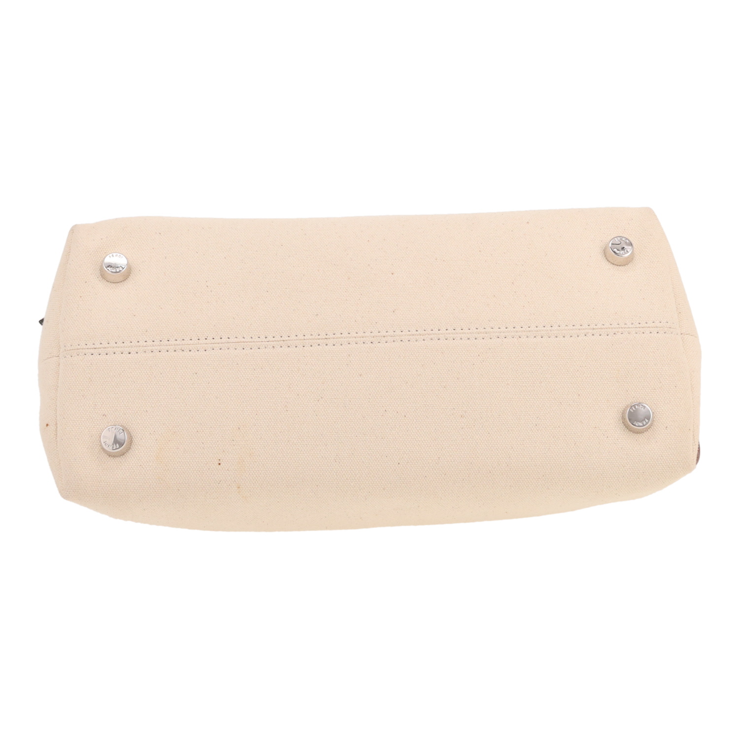 Sac bandoulière Fendi  By the way en cuir marron et toile beige - Detail D1