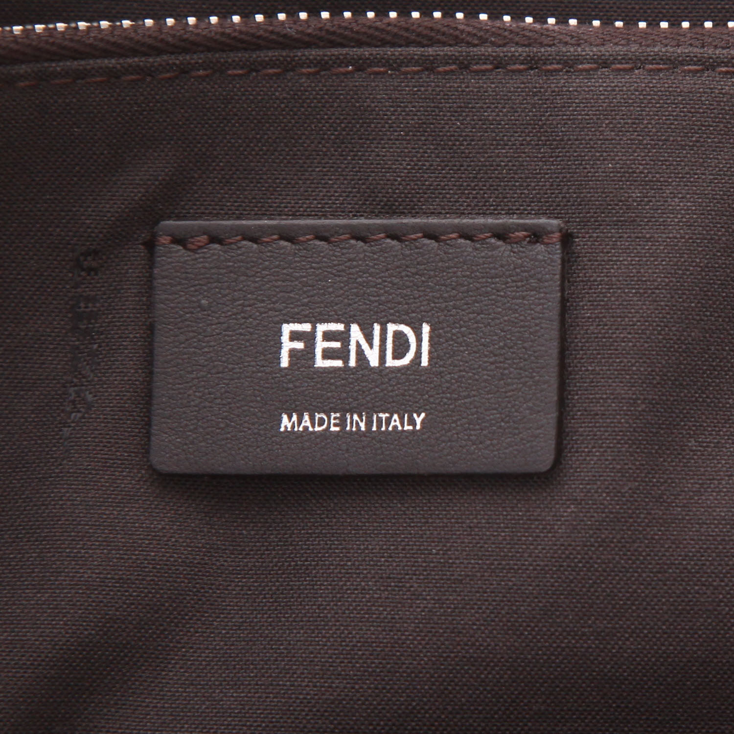 Borsa a tracolla Fendi  By the way in pelle marrone e tela beige - Detail D2