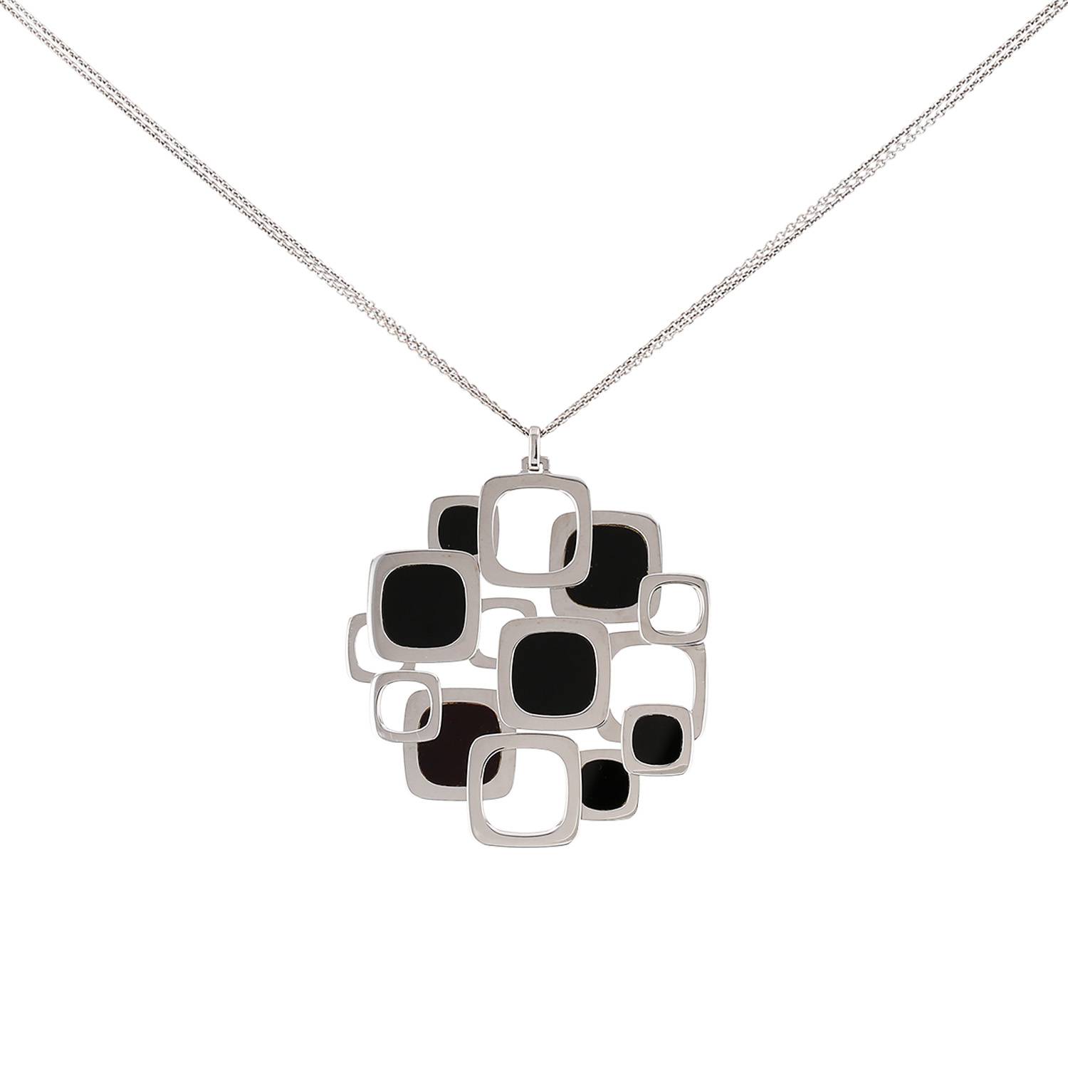 Collier Dinh Van Impressions en or blanc et onyx