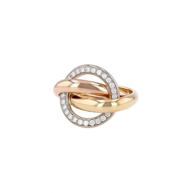 Bague Cartier Trinity Crash en 3 ors et diamants