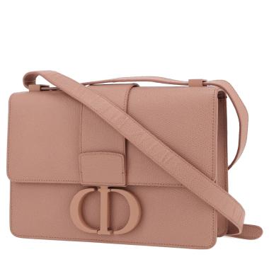 Bolso bandolera Dior  30 Montaigne en cuero granulado color rosa claro
