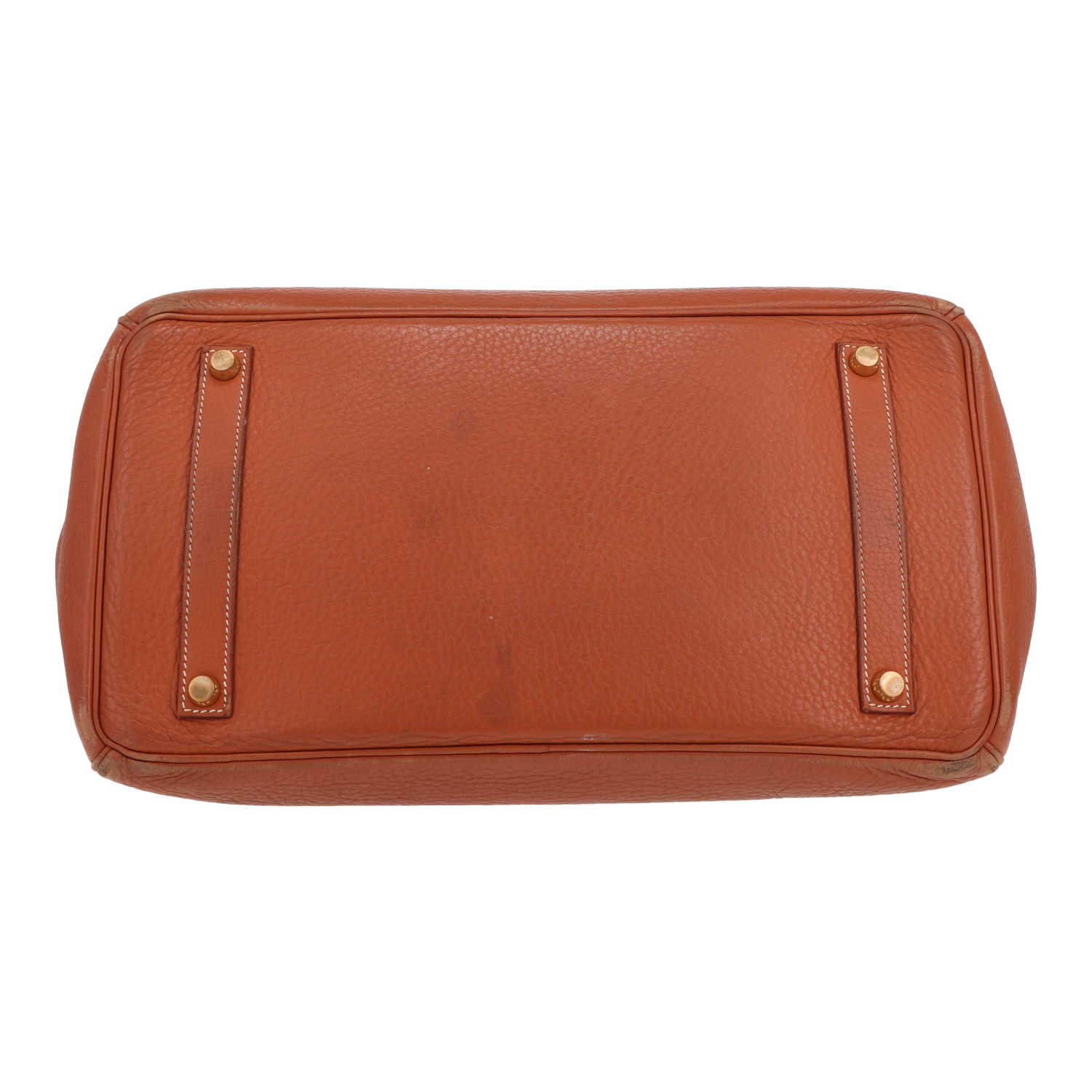 Bolso de mano Hermès  Birkin 35 cm en cuero taurillon clémence marrón - Detail D1