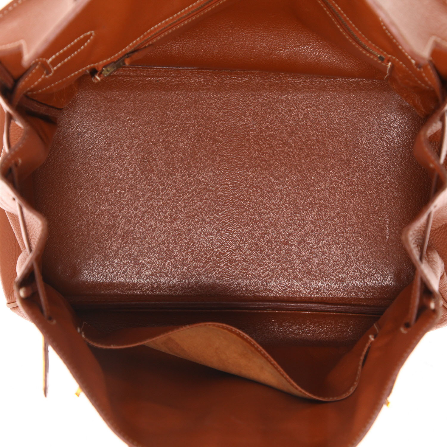 Bolso de mano Hermès  Birkin 35 cm en cuero taurillon clémence marrón - Detail D3