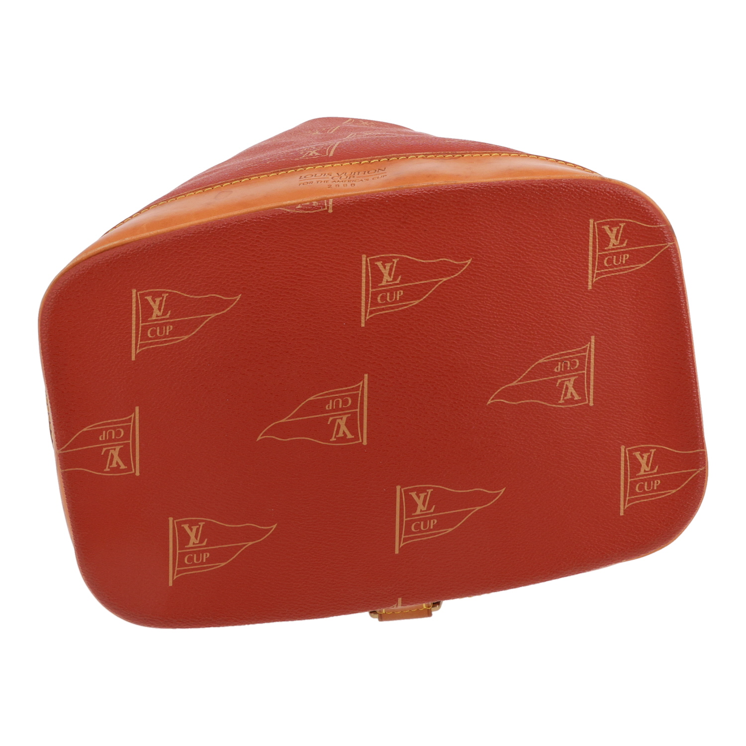 Louis Vuitton  America's Cup backpack  in red monogram canvas  and natural leather - Detail D1