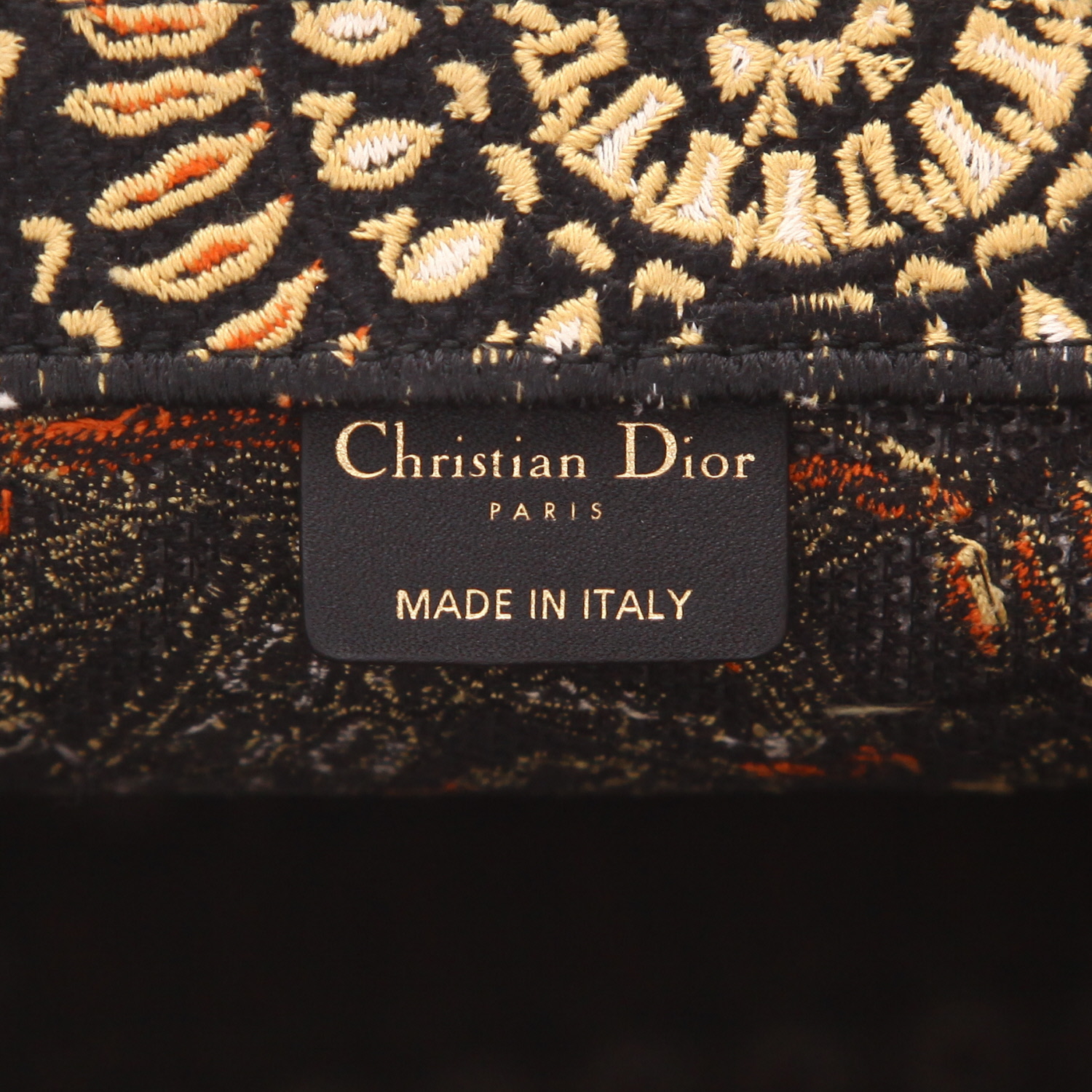 Shopping bag Dior  Book Tote modello grande  in tela beige e nera - Detail D2