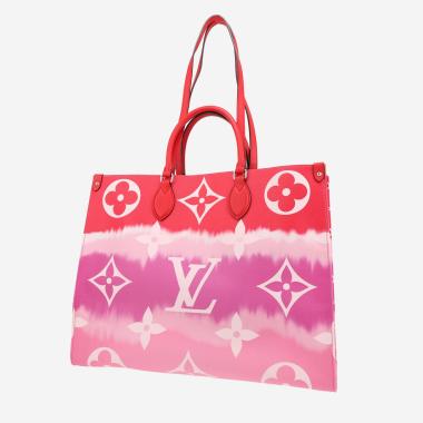 Bolso Cabás Louis Vuitton  Onthego modelo grande  en cuero rojo rosa y parma