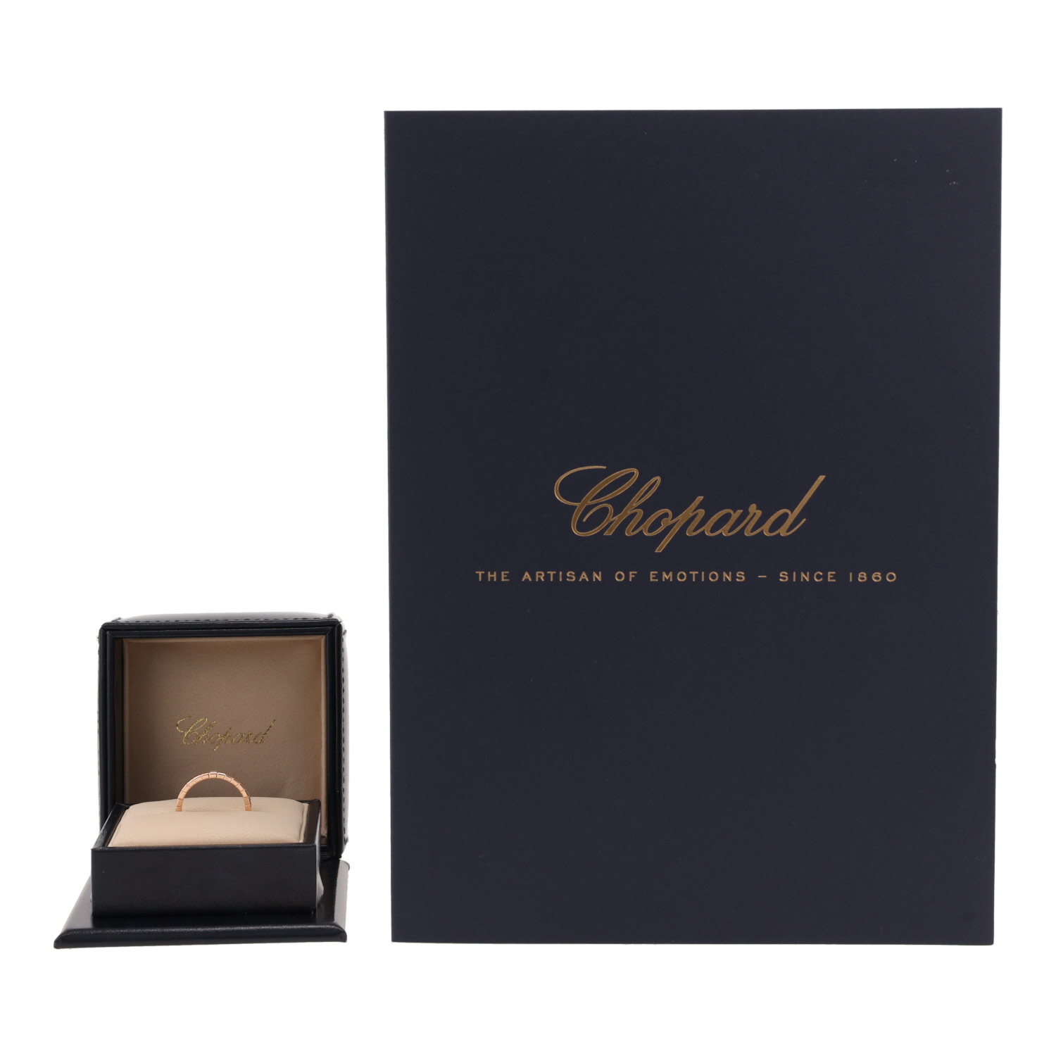 Anello Chopard Ice Cube in oro rosa e diamante - Detail D2