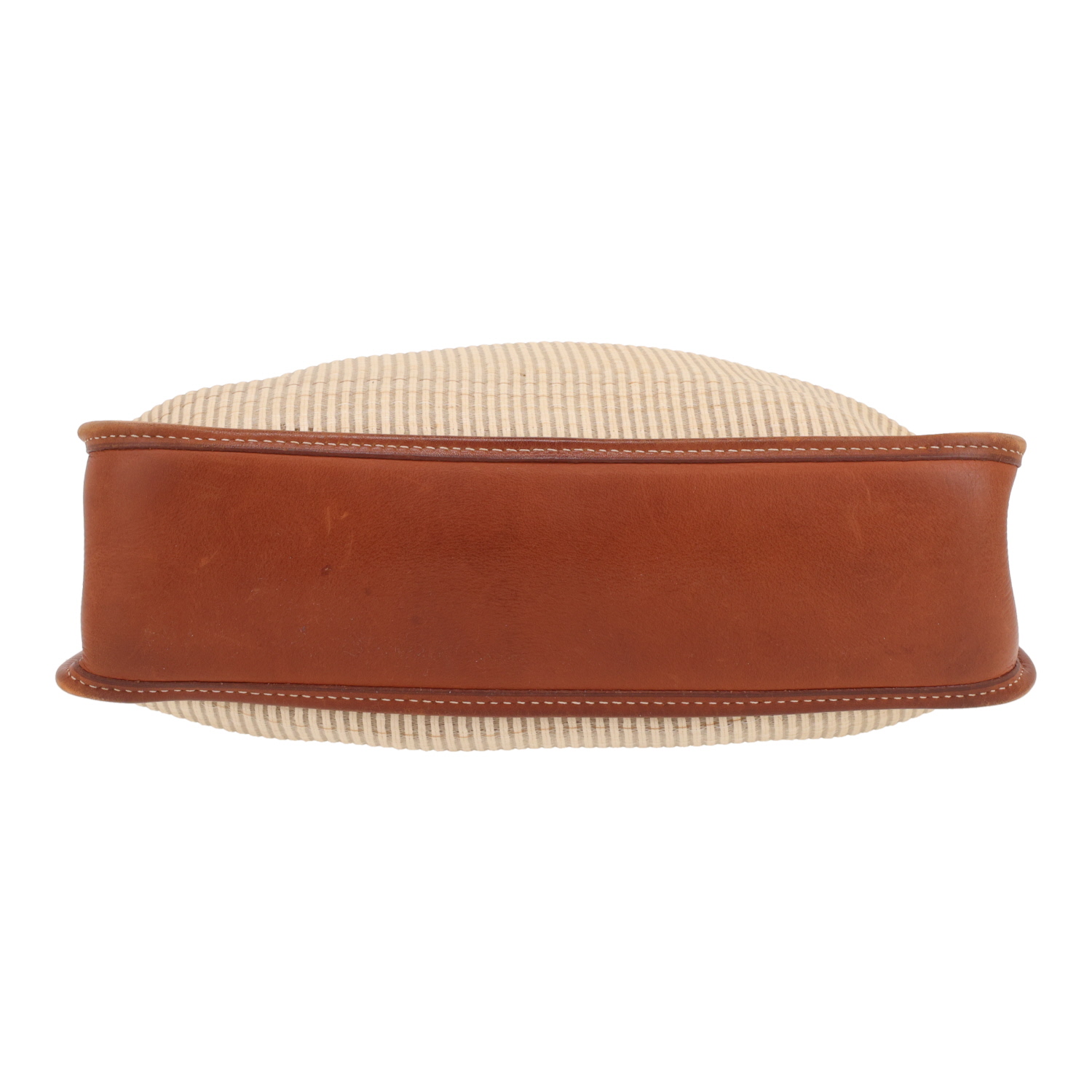 Sac porté épaule Hermès  Vespa en crin de cheval tressé beige écru et cuir Barénia - Detail D1
