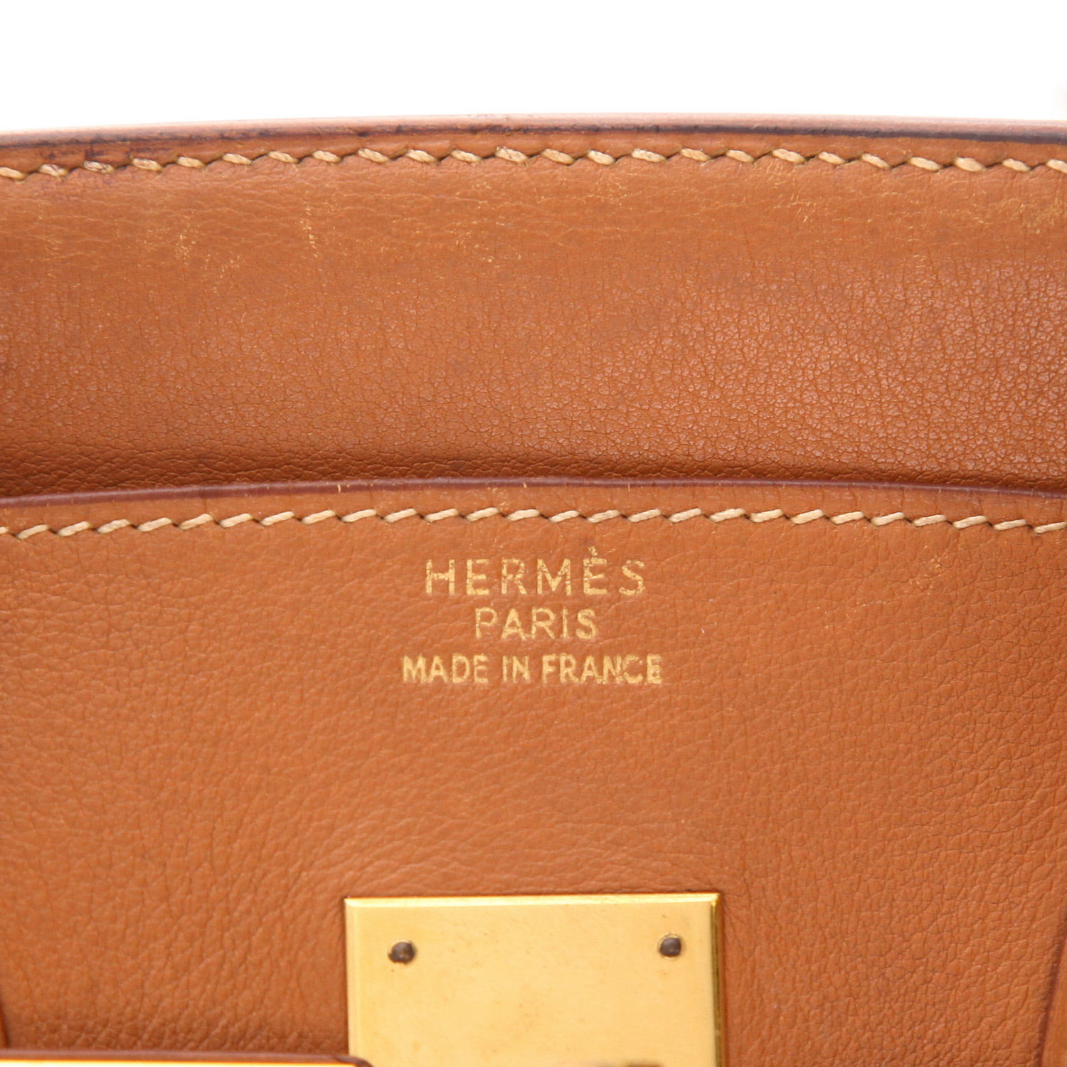 Hermès Birkin 35 cm handbag in Gulliver Gold leather - Detail D2