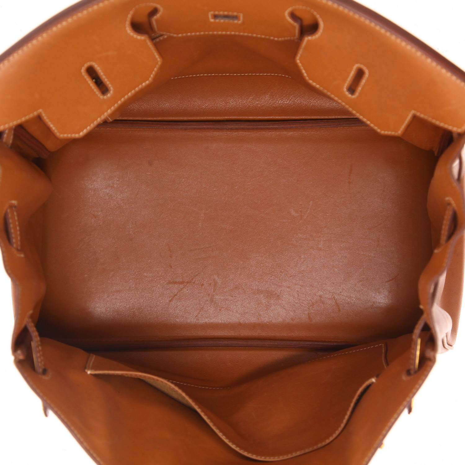 Hermès Birkin 35 cm handbag in Gulliver Gold leather - Detail D3
